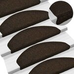 vidaXL Tapis d'escalier auto-adhésifs 30 pièces 65 x 21 x 4 cm Marron foncé Demi-rond Grand