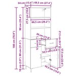 vidaXL Haut Armoire avec tiroir Chêne artisanal 69 5 x 34 x 180 cm