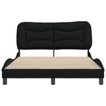 vidaXL Cadre de lit sans matelas Hvar noir 140x200 cm tissu