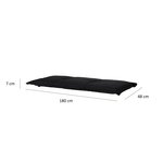 Madison Coussin de banc Panama 180x48 cm Noir