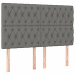 vidaXL Sommier à lattes de lit avec matelas Gris foncé 160x200cm Tissu