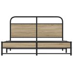 vidaXL Cadre de lit sans matelas 150x200 cm chêne fumé bois ingénierie