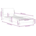 vidaXL Cadre de lit avec tête de lit Dover noir 90x200 cm tissu