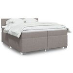 vidaXL Sommier à lattes de lit avec matelas Taupe 200x200 cm Tissu
