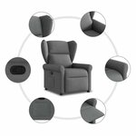 vidaXL Fauteuil inclinable Gris foncé Tissu
