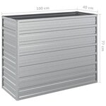 Vidaxl lit surélevé de jardin 100x40x77 cm acier galvanisé argenté