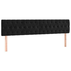 vidaXL Têtes de lit 2 Pièces Noir 90x7x78/88 cm Velours