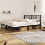vidaXL Cadre de lit métal avec tête de lit noir 183x213 cm