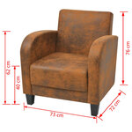 vidaXL Fauteuil Marron Similicuir daim