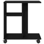 Table d'appoint vidaXL sur roulettes Noir Chêne 50x30x55 cm Bois d'ingénierie