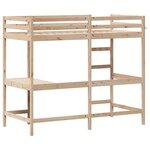 vidaXL Lit superposé avec bureau 90x200 cm bois de pin massif