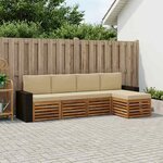 vidaXL Ensemble de canapés d'extérieur 5 Pièces Naturel et Beige