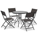 vidaXL Mobilier de salle à manger d'extérieur 5 Pièces Acier