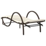 vidaXL Chaise longue avec coussin marron 60x199x42 cm résine tressée