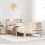 vidaXL Cadre de lit avec tête de lit sans matelas 75x190 cm