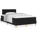 vidaXL Lit à ressorts avec matelas noir 120x190 cm en tissu