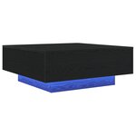Table basse vidaXL avec lumières LED Chêne noir 80x80x31 cm