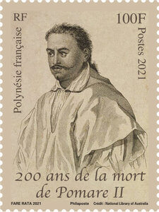 Timbre Polynésie Française - 200 ans de la mort Pomare 2