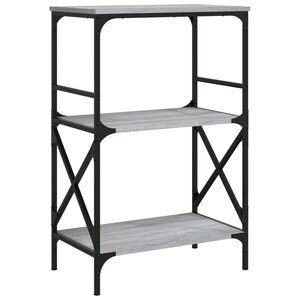 vidaXL Bibliothèque à 3 niveaux sonoma gris 59x35x90 5 cm