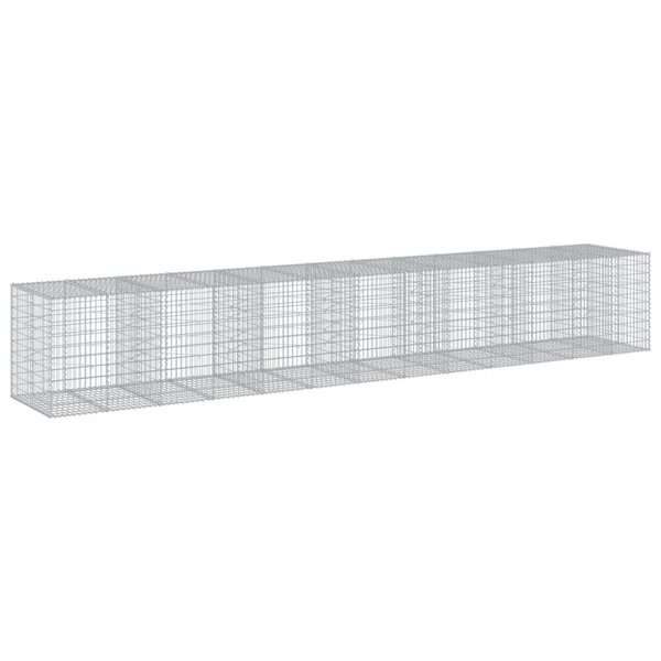 vidaXL Panier gabion avec couvercle 650x100x100 cm fer galvanisé