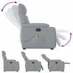 vidaXL Fauteuil de massage inclinable Gris clair Tissu