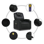 vidaXL Fauteuil de massage inclinable Noir Similicuir