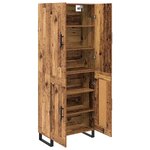 vidaXL Haut Armoire 2 Pièces Bois Ancien Bois Aggloméré et Verre