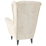 vidaXL Fauteuil à oreilles avec tabouret crème velours