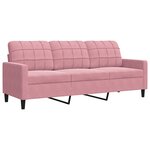 vidaXL Ensemble de canapés 4 Pièces avec coussins Rose Velours