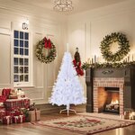 vidaXL Sapin de Noël artificiel moitié avec support blanc 150 cm PVC