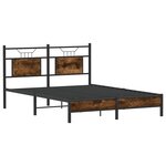 vidaXL Cadre de lit sans matelas chêne fumé 137x190 cm bois ingénierie