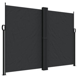vidaXL Auvent latéral rétractable noir 180x1200 cm