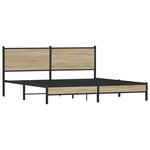 vidaXL Cadre de lit en métal sans matelas chêne sonoma 160x200 cm