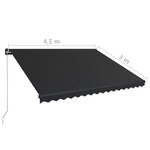 vidaXL Auvent manuel rétractable 450x300 cm Anthracite