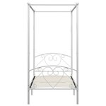 vidaXL Cadre de lit à baldaquin sans matelas blanc métal 90x200 cm