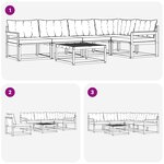 vidaXL Ensemble de canapés d'extérieur 6 Pièces Blanc et gris clair