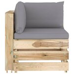 Vidaxl salon de jardin 6 pièces avec coussins bois imprégné de vert