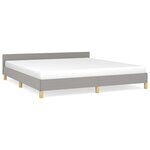 vidaXL Cadre de lit avec tête de lit Gris clair 180x200 cm