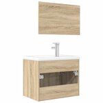 vidaXL Ensemble de meubles de salle de bain 3 Pièces chêne sonoma