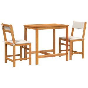 vidaXL Ensemble de balcon avec coussins 3 Pièces bois massif d'acacia