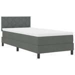 vidaXL Lit à ressorts avec matelas Gris Foncé 90x200 cm Tissu