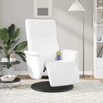 vidaXL Fauteuil inclinable de massage repose-pieds blanc similicuir