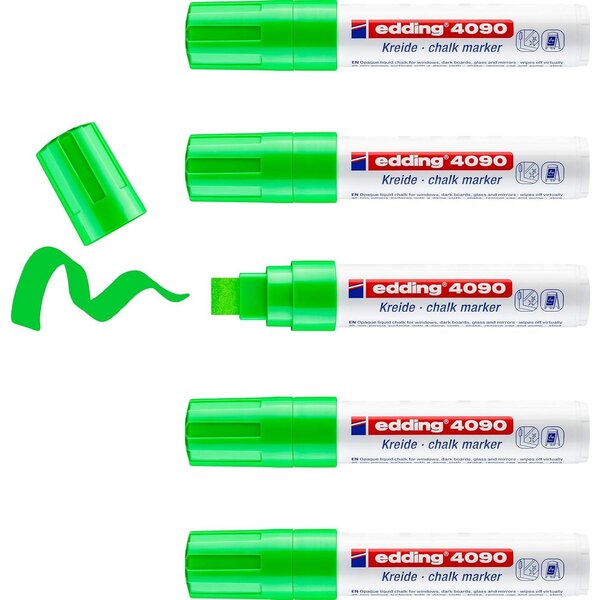 Marqueur craie liquide 4090 vert clair 4-15 mm x 5 EDDING