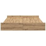 vidaXL Cadre de lit avec rangement chêne artisanal 140 x 200 cm