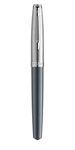 WATERMAN Emblème Deluxe stylo roller, gris, attributs chromés, recharge noire pointe fine, écrin