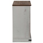 vidaXL Buffet HALDEN porte coulissante blanc 80x40x80 cm bois massif