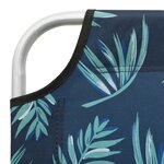 vidaXL Chaise longue pliable acier et tissu motif de feuilles