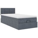 vidaXL Cadre de lit ottoman avec matelas gris foncé 90x190 cm velours