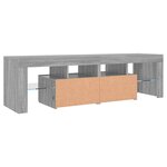 vidaXL Meuble TV avec lumières LED Sonoma gris 140x36 5x40 cm
