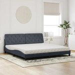 vidaXL Lit avec matelas gris foncé 200x200 cm velours